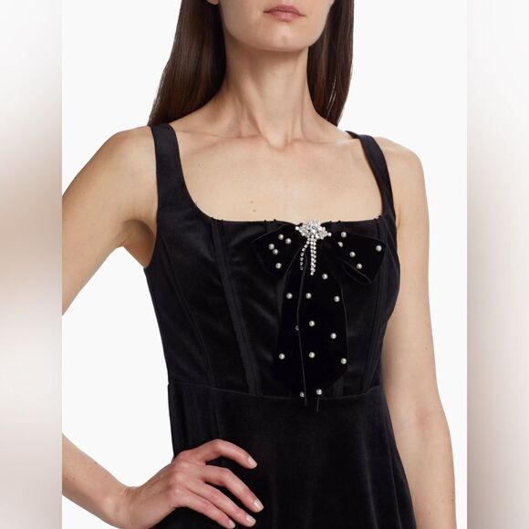 LoveShackFancy Embellished Velvet Corset Minidress size 2 - Picture 4 of 14